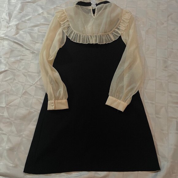 Zara high neck ribbon bow collar dress M - Picture 11 of 12